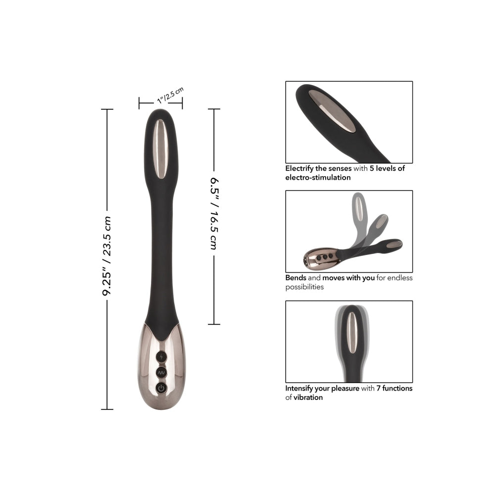 Bagheta Flexibila CalExotics Volt Electro Spark - 5 Functii de Electro-Stimulare, 7 Functii de Vibratii - Design Flexibil - Pad-uri de E-Stim