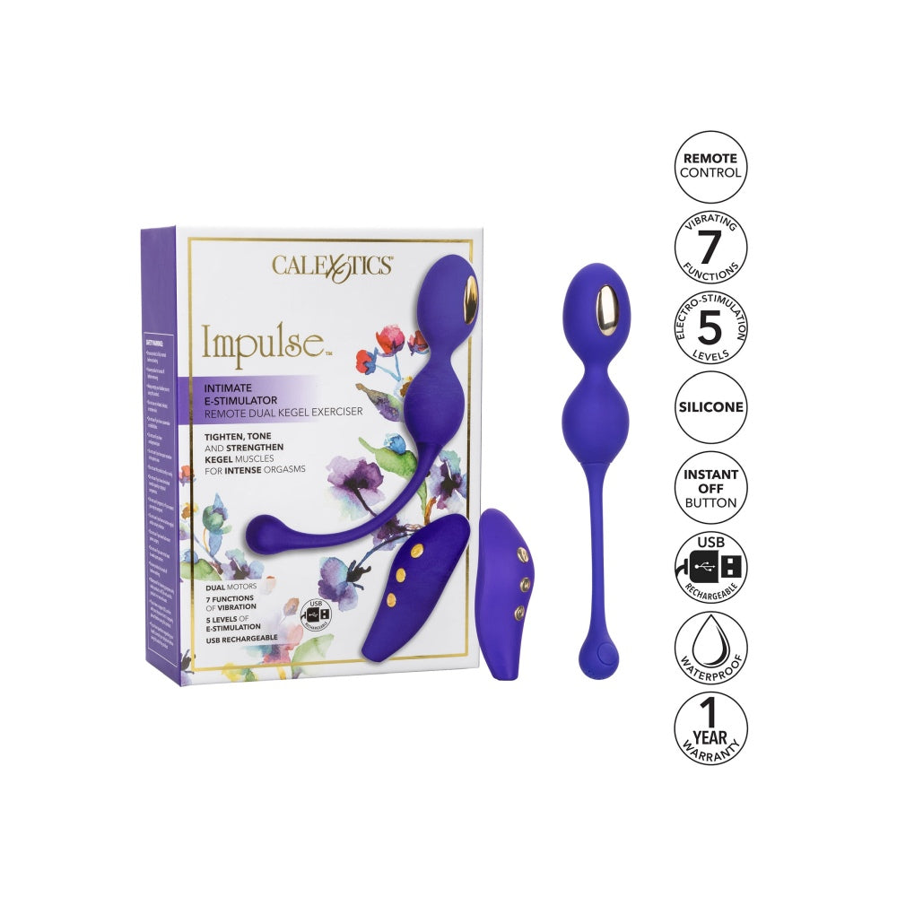 Exercitiu Kegel cu electrostimulare CalExotics Impulse Remote Dual pentru tonifierea muschilor pelvieni