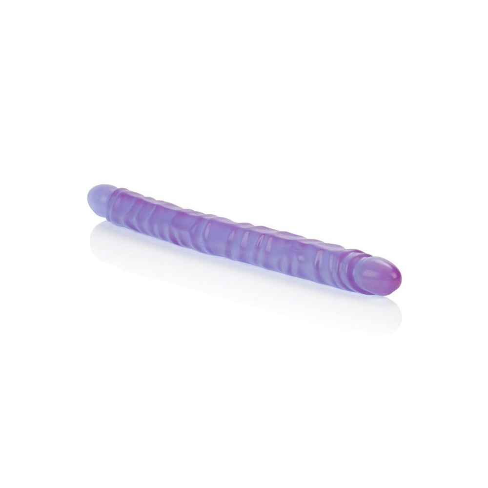 Dildo Dublu CalExotics Veined Super Slim - Mov Iridescent, 46 cm - Dildo cu doua capete extra-lung, forma subtire si lina