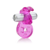 Inel Pentru Penis cu Vibratii CalExotics Micro Vibe Arouser Bunny Roz - include mini vibe detasabil cu 3 Moduri Viteze - Inel elastic pentru erectii mai ferme - ideal pentru cupluri