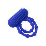 Inel Pentru Penis cu Vibratii CalExotics 10 Beads Maximus - Albastru, silicon sigur pentru corp - 10 bile de placere si suport pentru o erectie puternica - 12 Moduri Vibratii pentru stimulare clitoris - Ideal pentru cupluri