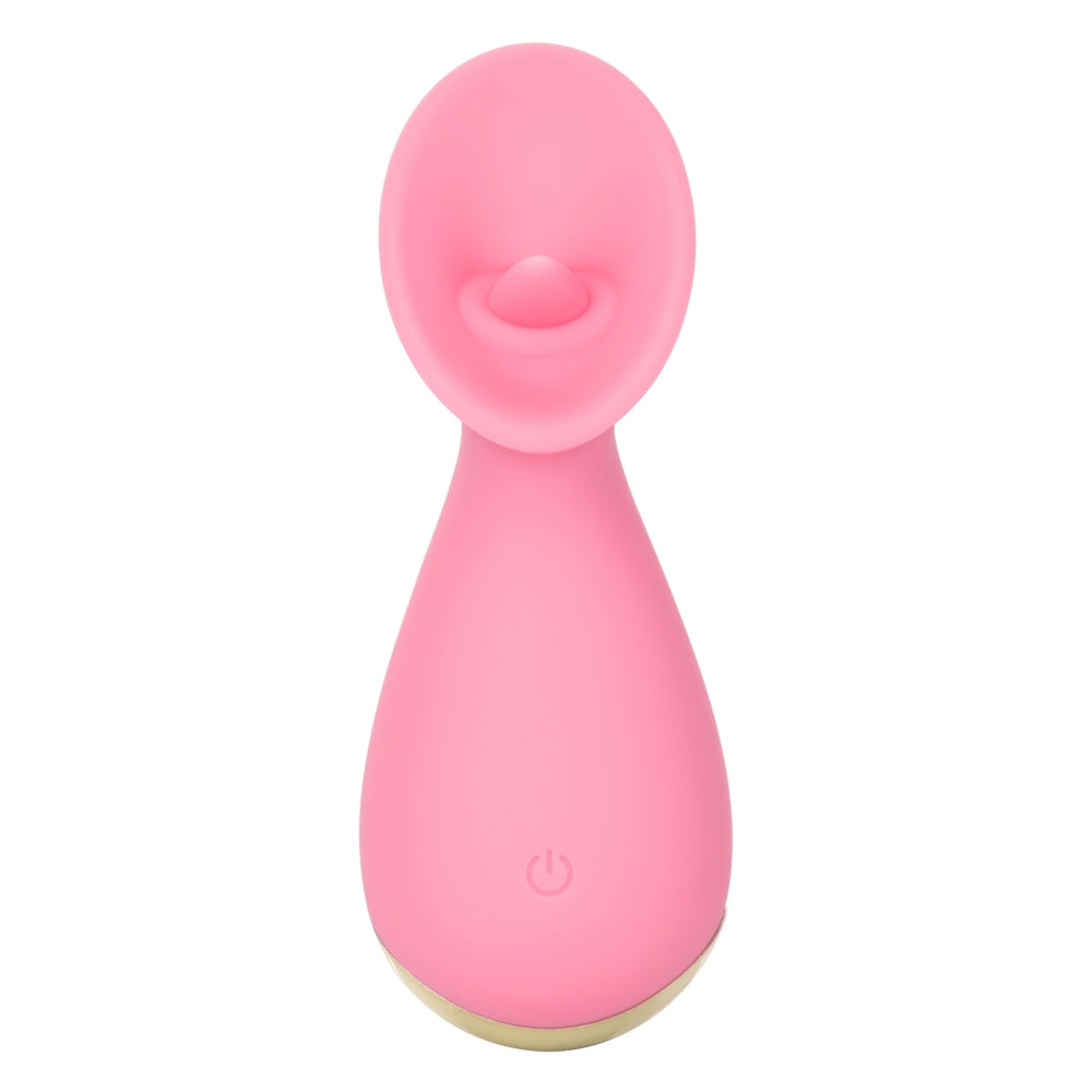 Vibrator Mini CalExotics Slay #TickleMe - Roz, 10 cm - teaser cu limba vibranta, 10 Functii - rezistent la apa, reincarcabil - dimensiuni discrete, ideal pentru calatorii
