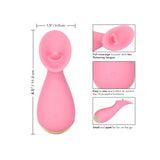 Vibrator Mini CalExotics Slay #TickleMe - Roz, 10 cm - teaser cu limba vibranta, 10 Functii - rezistent la apa, reincarcabil - dimensiuni discrete, ideal pentru calatorii