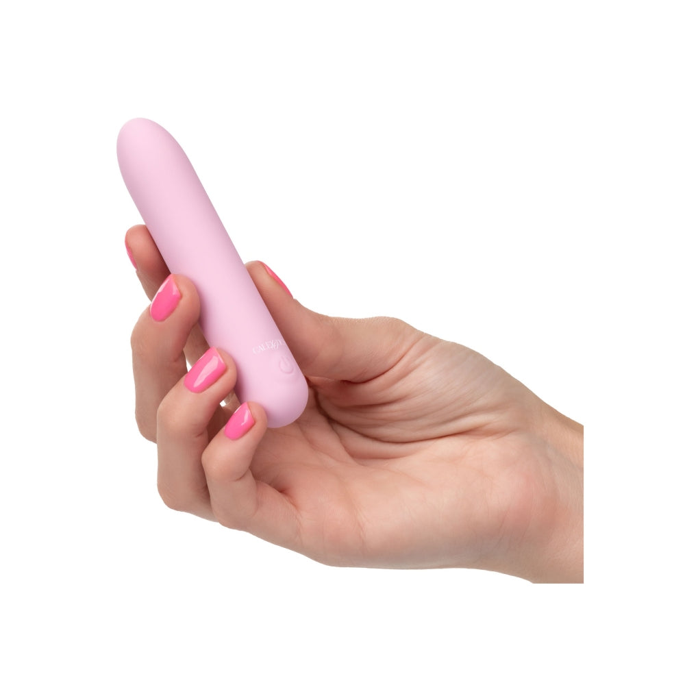 Mini vibrator Slay #CharmMe CalExotics din silicon cu 10 functii vibratii intense, reincarcabil si rezistent la apa, roz