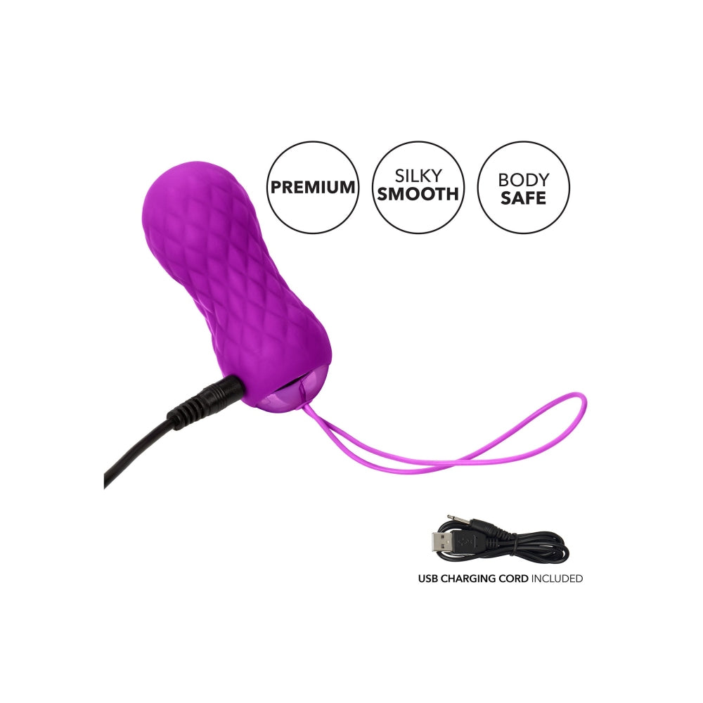 Vibrator Masator din silicon CalExotics Slay SpinMe cu rotatie, control de la distanta si 10 functii vibratie, roz
