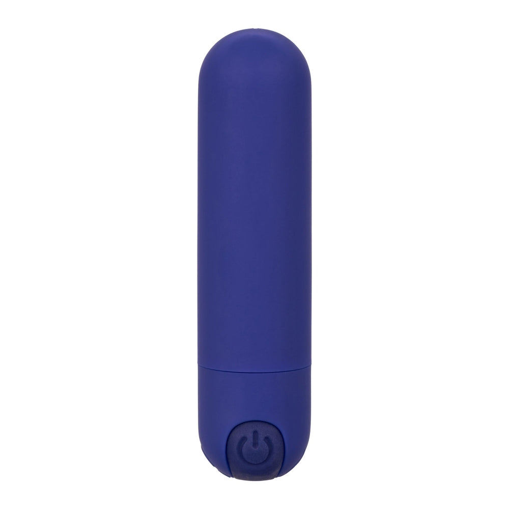 Mini vibrator CalExotics Rechargeable Hideaway Bullet cu 10 functii vibratii si carcasa de transport discreta, Albastru