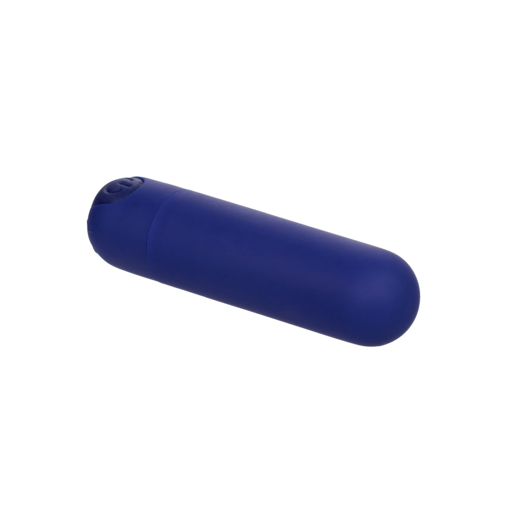Mini vibrator CalExotics Rechargeable Hideaway Bullet cu 10 functii vibratii si carcasa de transport discreta, Albastru