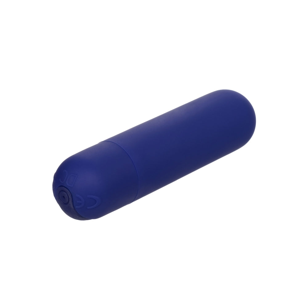 Mini vibrator CalExotics Rechargeable Hideaway Bullet cu 10 functii vibratii si carcasa de transport discreta, Albastru