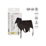 Strap-on Tanga CalExotics cu Jartiere L/XL - Centura extra-lata si design ajustabil - usor de curatat, lavabil la masina de spalat - compatibil cu diverse dildo-uri