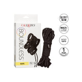 Sfoara Bondage CalExotics Boundless Negru 10 m - material sigur pentru piele, durabil si confortabil - ideal pentru jocuri BDSM in cuplu care exploreaza arta imobilizarii - design versatil si multifunctional