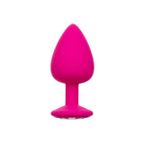 Dopuri Anale cu Baza Bijuterie CalExotics Cheeky Gems - Set 3 Dimensiuni, Silicon Neted, roz