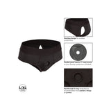 Boxeri Strap-on CalExotics Backless S/M - ham tip boxeri deschis la spate, conceput pentru confort - Inel O intarit, compatibil cu diverse dildo-uri - Usor de intretinut, lavabil la masina