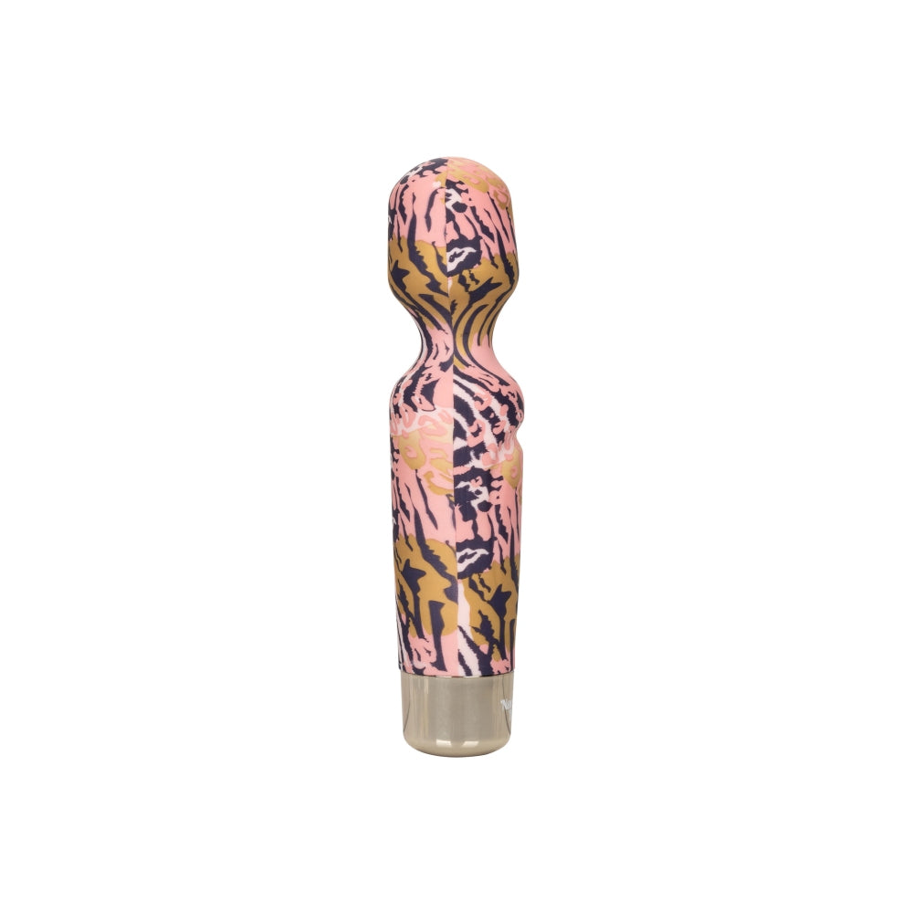 Vibrator Wand CalExotics Naughty Bits - 19 cm, Multicolor - 10 Functii Vibratii, cap flexibil si motor puternic - rezistent la apa, fabricat din silicon de inalta calitate