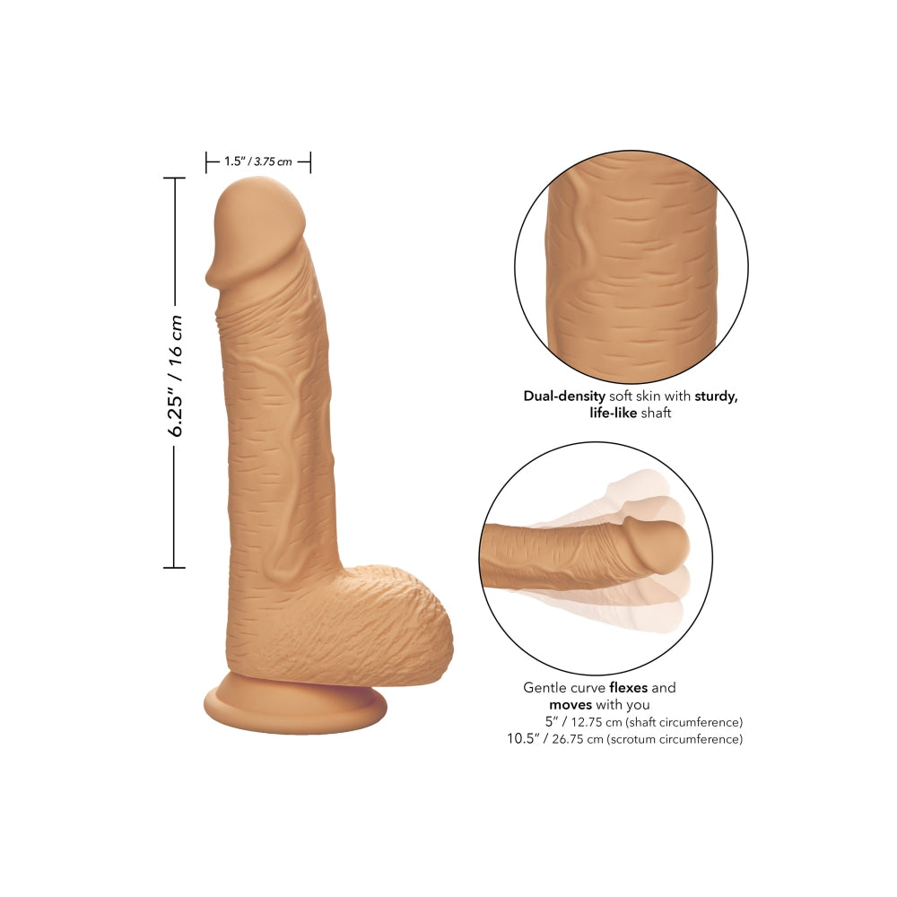 Dildo Realistic Calexotics Dual Density Stud - Culoarea Pielii, 21.5 cm - silicon durabil, impermeabil si usor de curatat - baza cu ventuza puternica cumpatibila cu ham strap-on