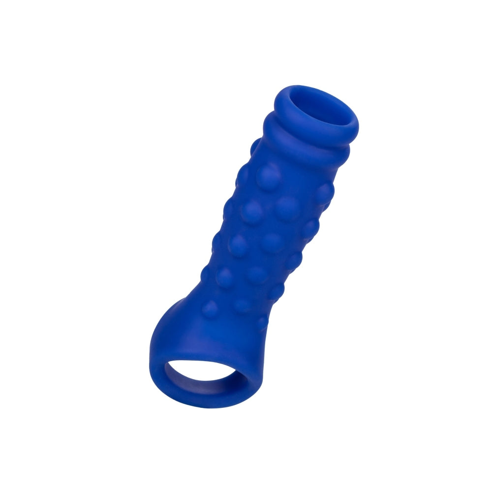 Manson Penis Admiral Beaded Albastru - Material din silicon lichid, ultra elastic si confortabil - creste grosimea si suportul - texturat cu bilute