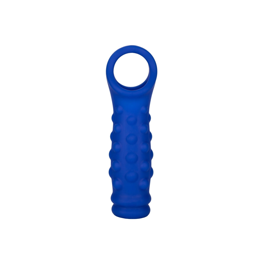 Manson Penis Admiral Beaded Albastru - Material din silicon lichid, ultra elastic si confortabil - creste grosimea si suportul - texturat cu bilute
