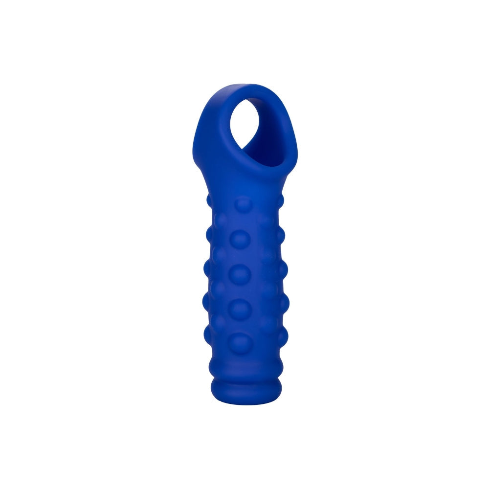 Manson Penis Admiral Beaded Albastru - Material din silicon lichid, ultra elastic si confortabil - creste grosimea si suportul - texturat cu bilute
