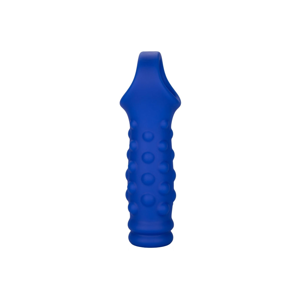 Manson Penis Admiral Beaded Albastru - Material din silicon lichid, ultra elastic si confortabil - creste grosimea si suportul - texturat cu bilute