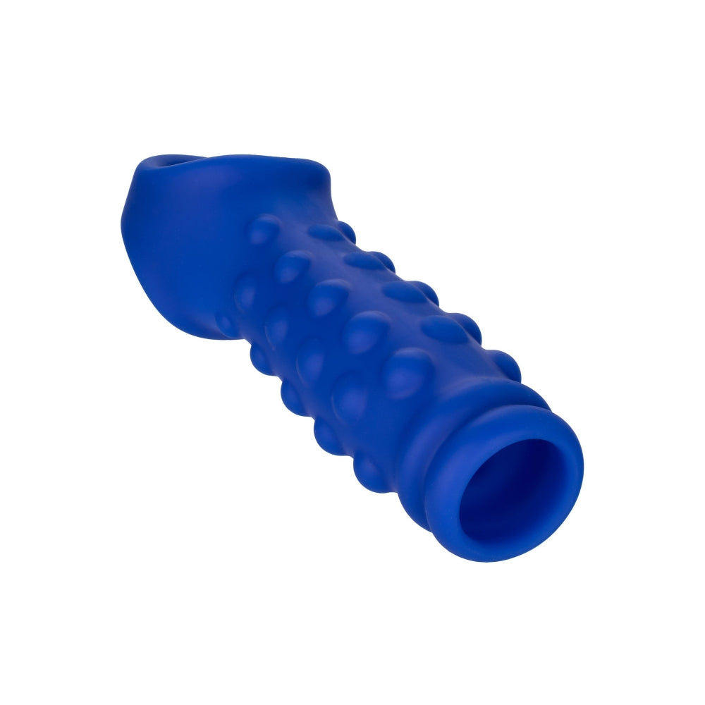 Manson Penis Admiral Beaded Albastru - Material din silicon lichid, ultra elastic si confortabil - creste grosimea si suportul - texturat cu bilute