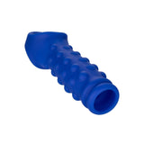 Manson Penis Admiral Beaded Albastru - Material din silicon lichid, ultra elastic si confortabil - creste grosimea si suportul - texturat cu bilute