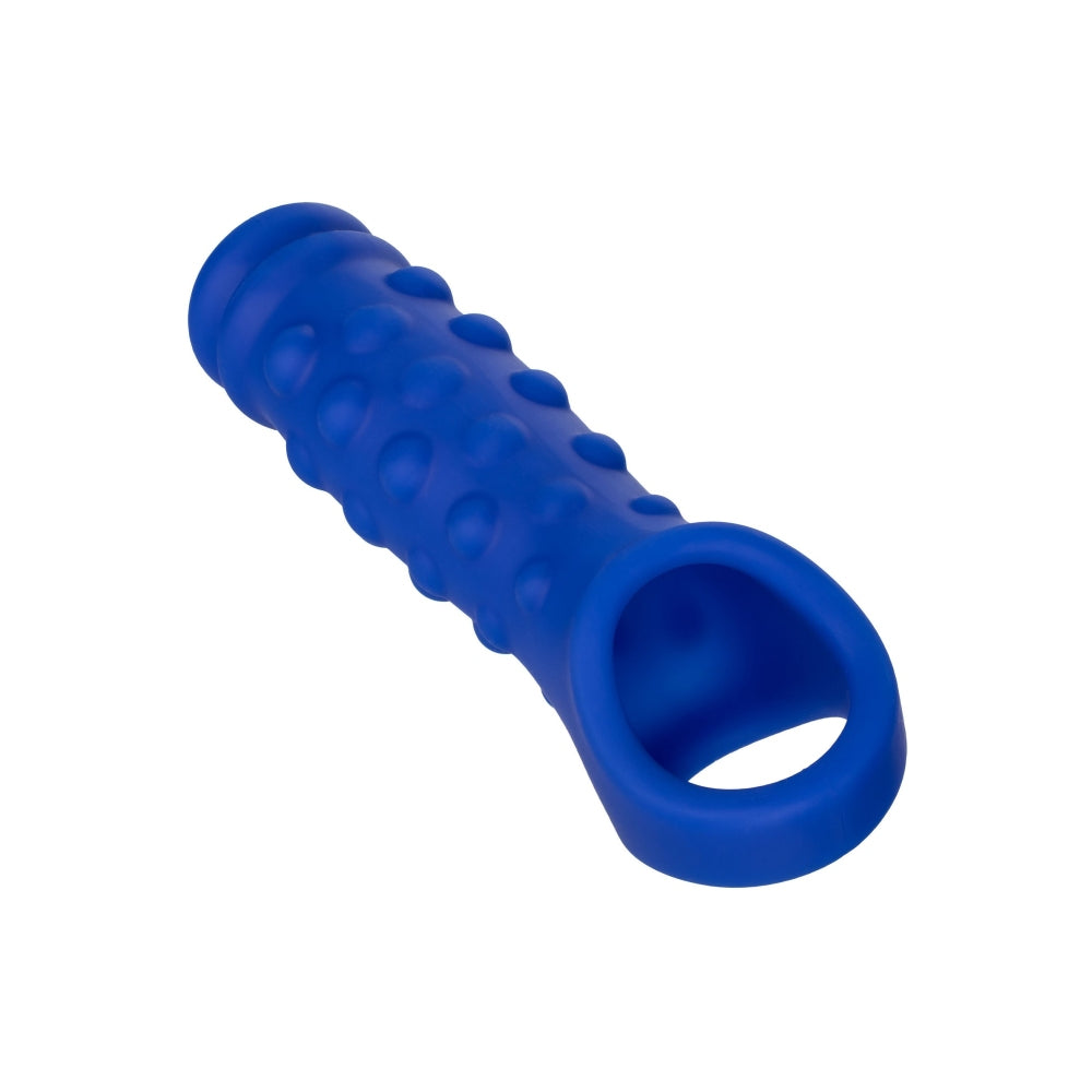 Manson Penis Admiral Beaded Albastru - Material din silicon lichid, ultra elastic si confortabil - creste grosimea si suportul - texturat cu bilute