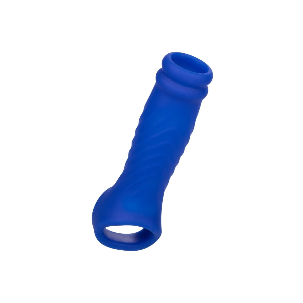 Manson Penis Admiral Wave Albastru - Material din silicon lichid, ultra elastic si confortabil - creste grosimea si suportul - texturat cu valuri