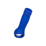 Manson Penis Admiral Wave Albastru - Material din silicon lichid, ultra elastic si confortabil - creste grosimea si suportul - texturat cu valuri