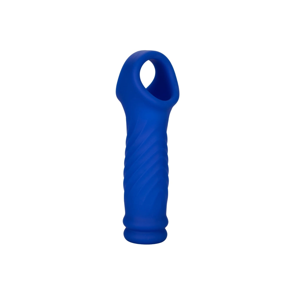 Manson Penis Admiral Wave Albastru - Material din silicon lichid, ultra elastic si confortabil - creste grosimea si suportul - texturat cu valuri
