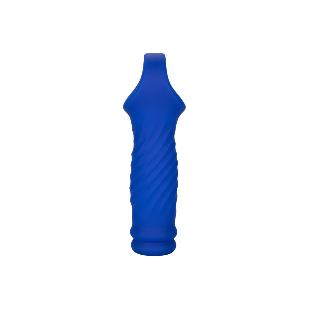 Manson Penis Admiral Wave Albastru - Material din silicon lichid, ultra elastic si confortabil - creste grosimea si suportul - texturat cu valuri