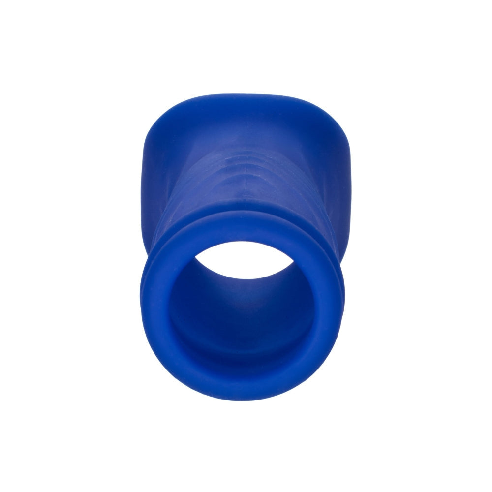 Manson Penis Admiral Wave Albastru - Material din silicon lichid, ultra elastic si confortabil - creste grosimea si suportul - texturat cu valuri