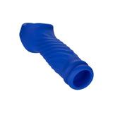 Manson Penis Admiral Wave Albastru - Material din silicon lichid, ultra elastic si confortabil - creste grosimea si suportul - texturat cu valuri