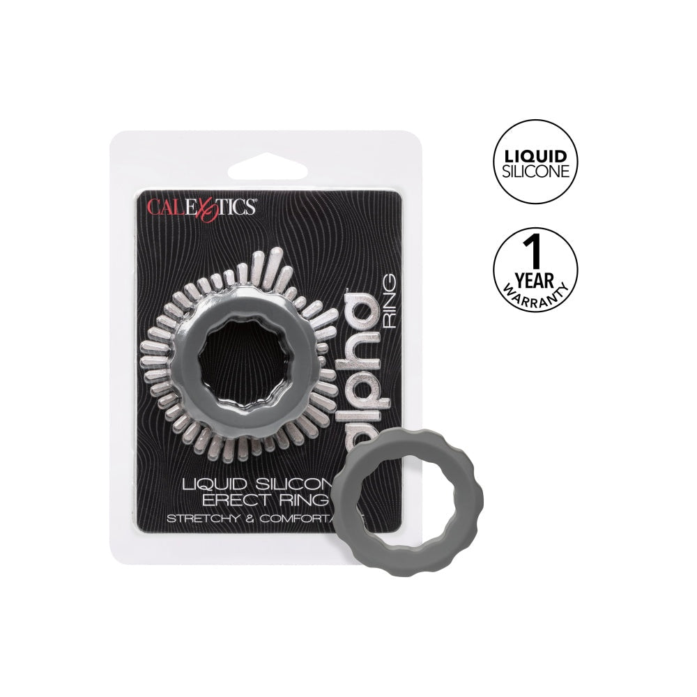 Inel Erectie Silicon Lichid CalExotics Alpha - Suport pentru Erectie si Cresterea Rezistentei, gri