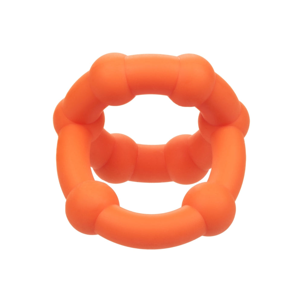 Inel pentru penis cu suport scrotal CalExotics Alpha Liquid Silicone All Star din silicon lichid elastic