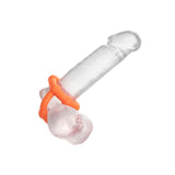 Inel pentru penis cu suport scrotal CalExotics Alpha Liquid Silicone All Star din silicon lichid elastic