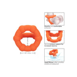 Inel pentru penis cu suport scrotal CalExotics Alpha Liquid Silicone All Star din silicon lichid elastic