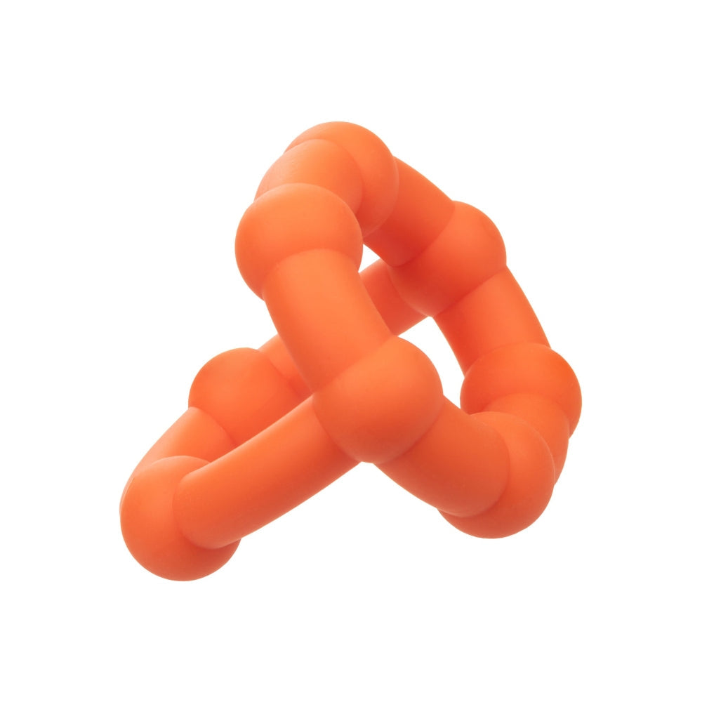 Inel pentru penis cu suport scrotal CalExotics Alpha Liquid Silicone All Star din silicon lichid elastic