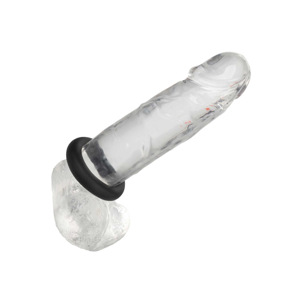 Inel Erectie Silicon Lichid Rezistent la Apa CalExotics Alpha Prolong Medium, Negru