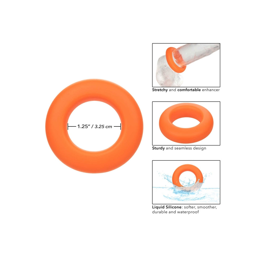 Inel pentru penis CalExotics Alpha Liquid Silicone Prolong Large din silicon lichid pentru erectie prelungita