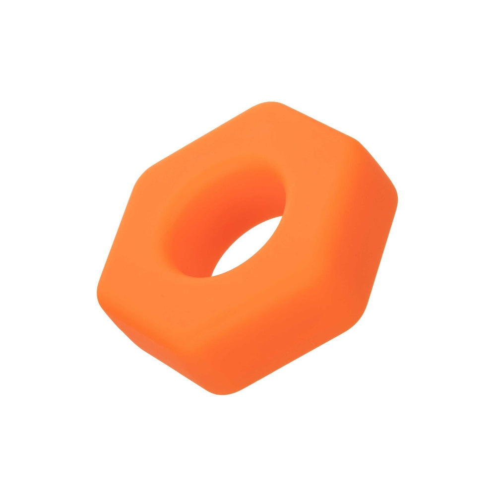 Inel pentru penis CalExotics Alpha Liquid Silicone Prolong Sexagon din silicon lichid pentru erectie de lunga durata