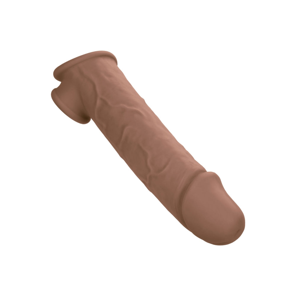 Prelungitor penis CalExotics Performance Maxx Life-Like Extension 22.5 cm din silicon lichid cu 5 cm lungime extra