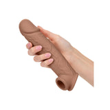 Prelungitor penis CalExotics Performance Maxx Life-Like Extension 22.5 cm din silicon lichid cu 5 cm lungime extra