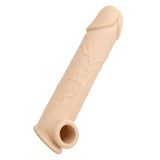 Prelungitor penis CalExotics Performance Maxx Life-Like Extension 22.5 cm din silicon lichid cu 5 cm lungime extra, Culoarea Pielii