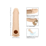 Prelungitor penis CalExotics Performance Maxx Life-Like Extension 22.5 cm din silicon lichid cu 5 cm lungime extra, Culoarea Pielii