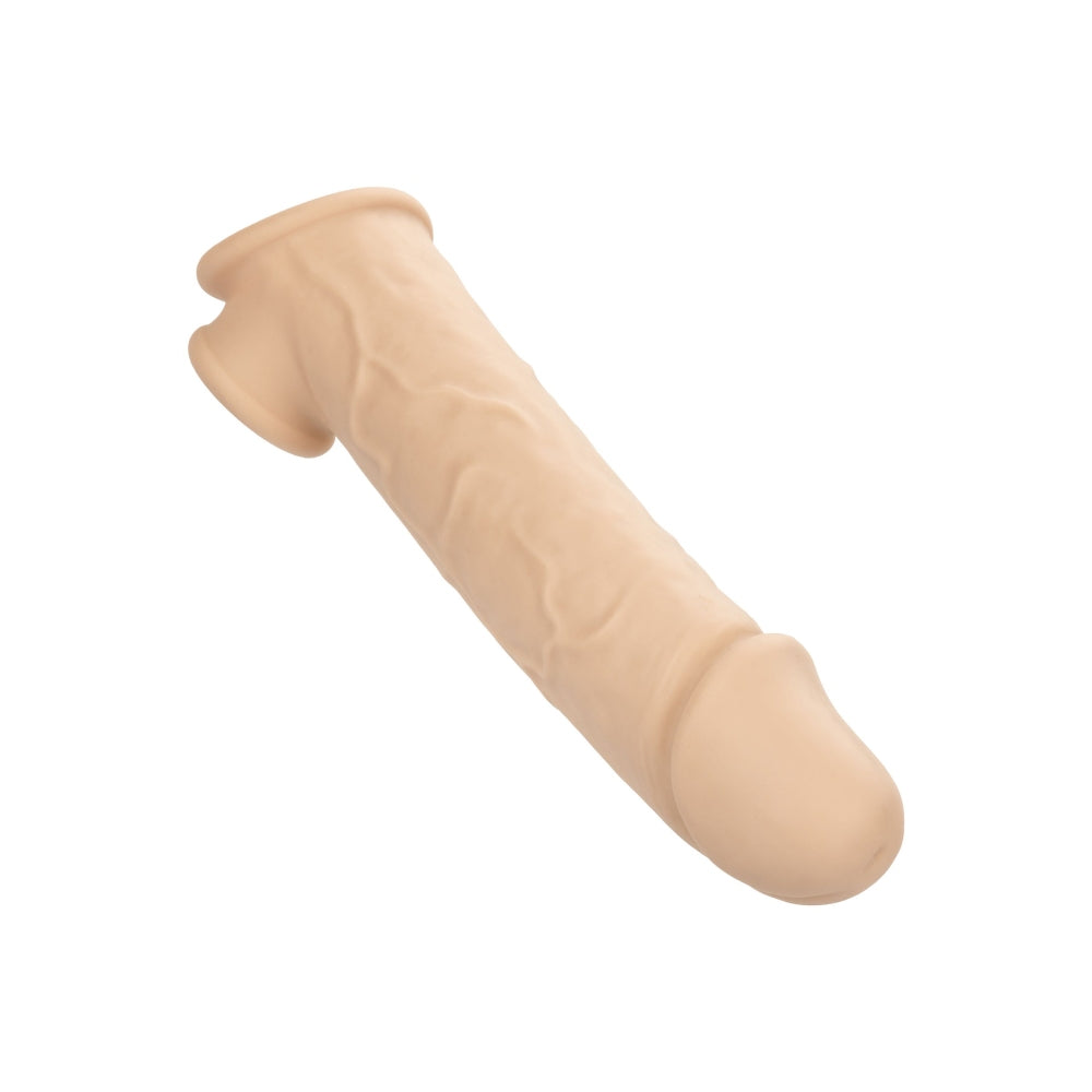 Prelungitor penis CalExotics Performance Maxx Life-Like Extension 22.5 cm din silicon lichid cu 5 cm lungime extra, Culoarea Pielii