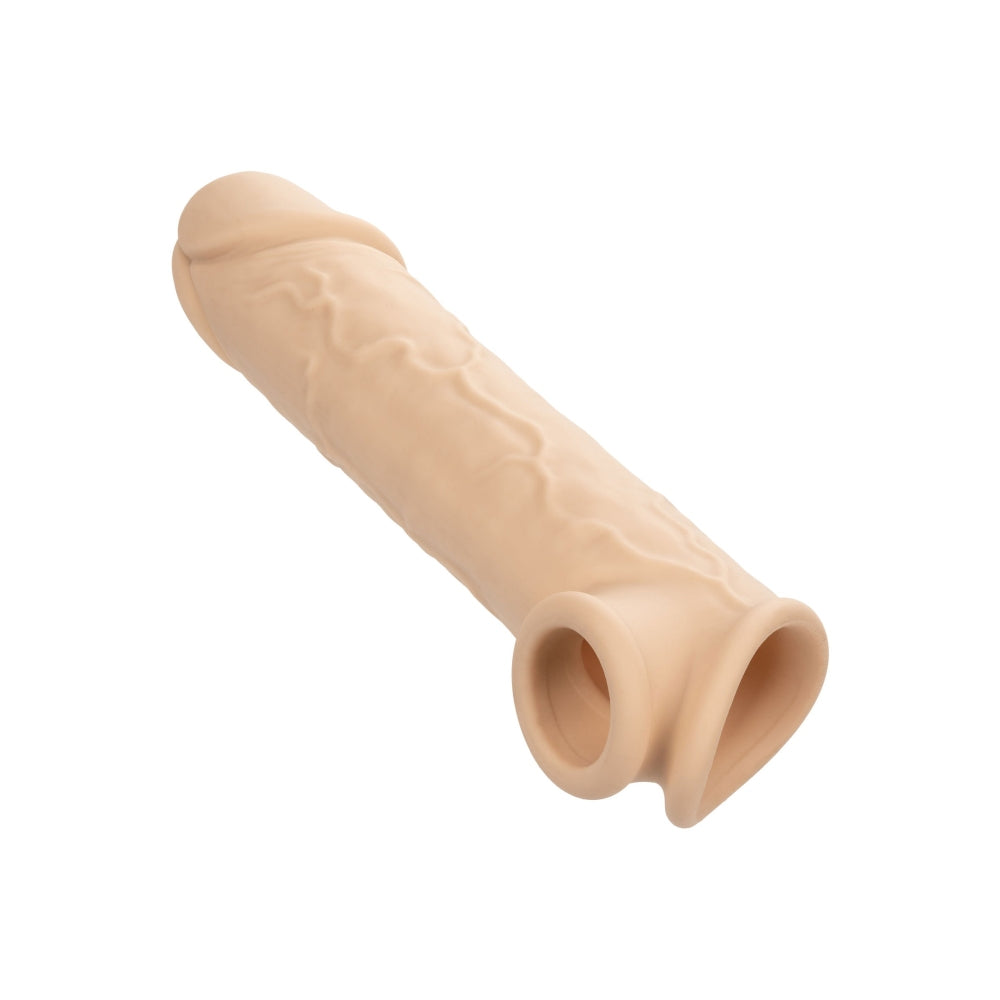 Prelungitor penis CalExotics Performance Maxx Life-Like Extension 22.5 cm din silicon lichid cu 5 cm lungime extra, Culoarea Pielii