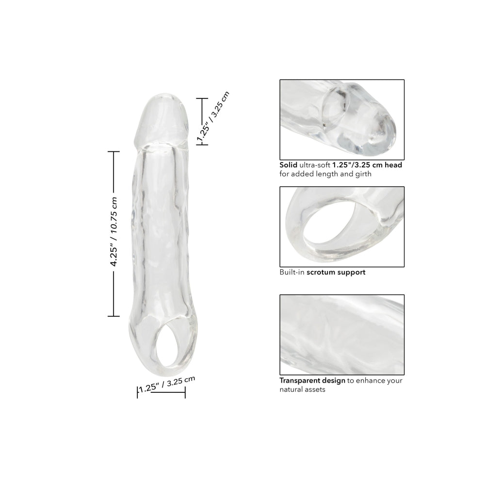 Prelungitor penis transparent CalExotics Performance Maxx Clear Extension 17.7 cm pentru grosime si lungime extra