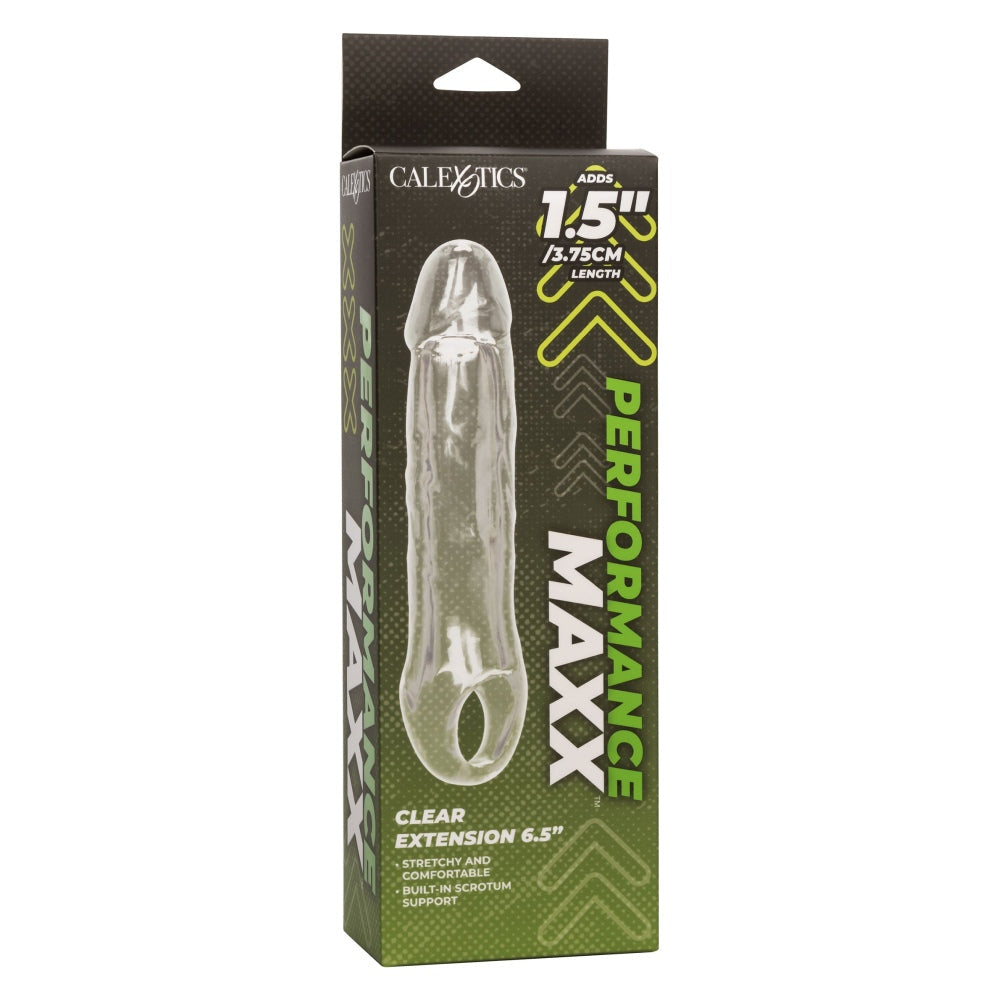 Prelungitor penis transparent CalExotics Performance Maxx Clear Extension 21 cm pentru grosime si lungime extra