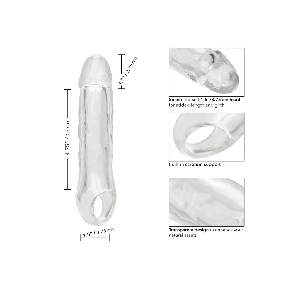 Prelungitor penis transparent CalExotics Performance Maxx Clear Extension 21 cm pentru grosime si lungime extra