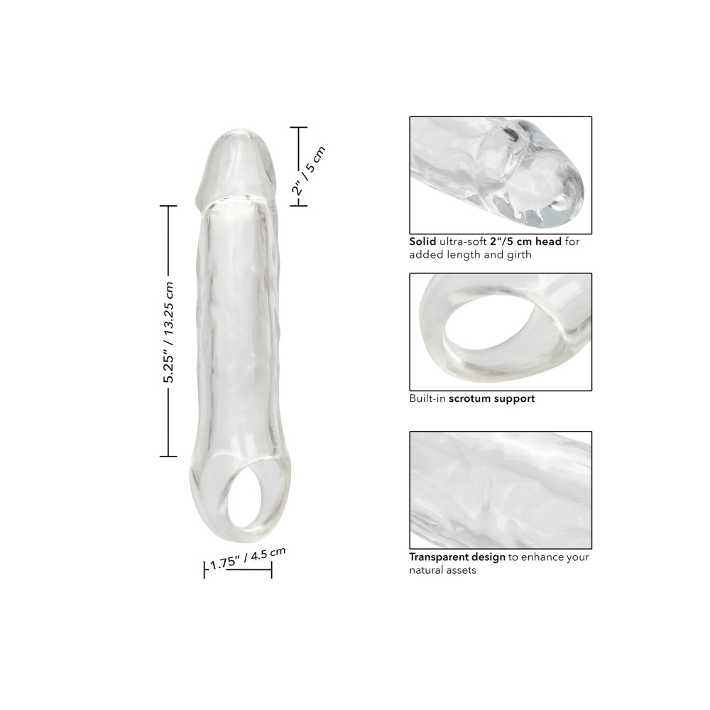 Prelungitor penis transparent CalExotics Performance Maxx Clear Extension 23.5 cm pentru grosime si lungime extra