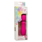 Mini wand vibrator CalExotics Bliss Liquid Silicone cu 10 viteze vibratie si cap flexibil, Roz